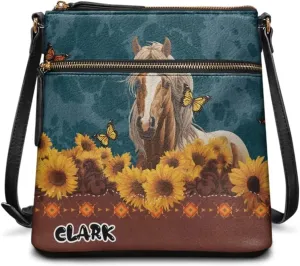 Personalized Purse for Women Custom Leather Crossbody Bag with Name Customized Hobo Bag with Zipper