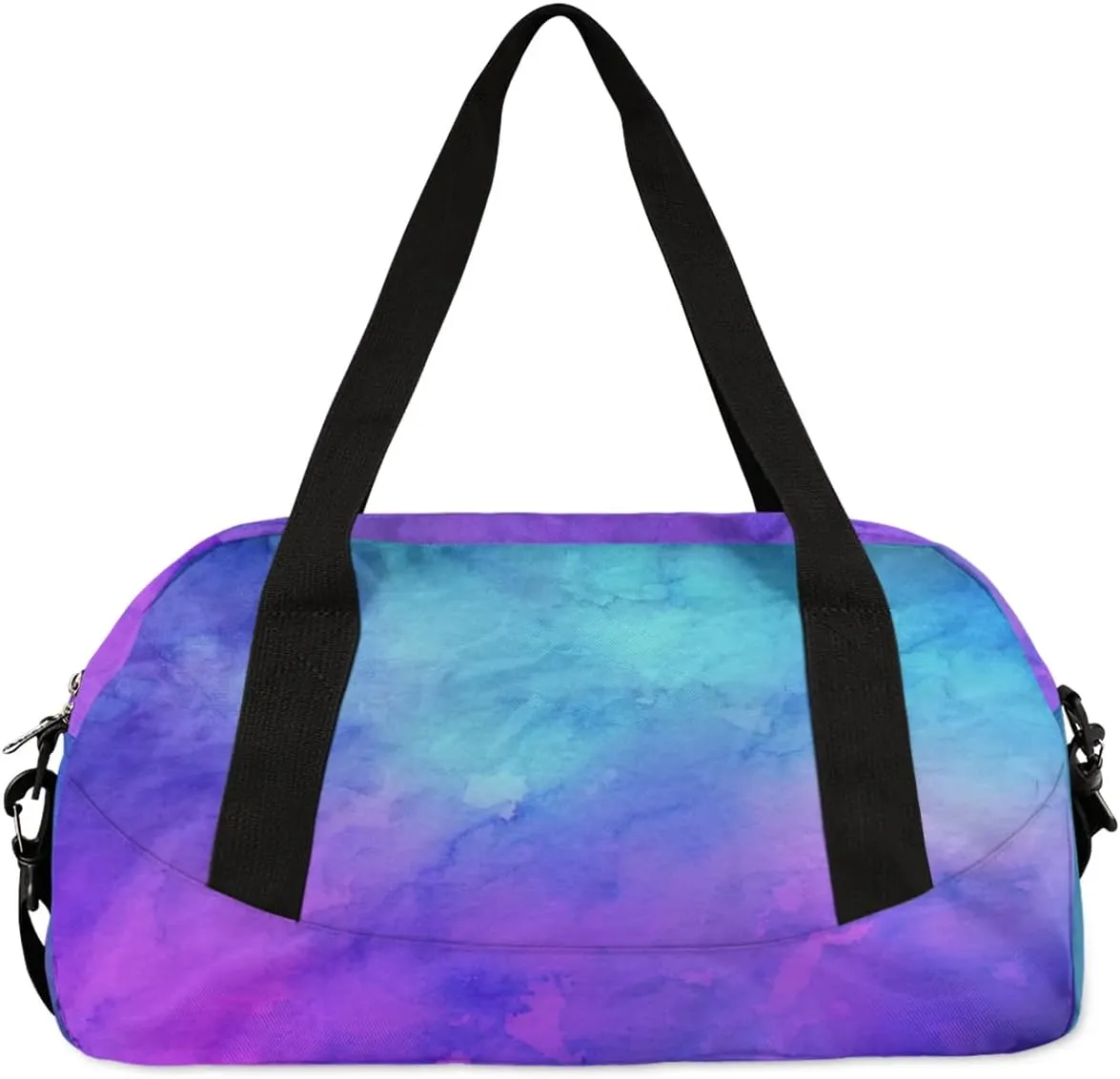 Personalized Sport Dance Bag for Girls, Customized Kids Gymnastics Overnighter Duffle Bag for Gym,Travel Carry on Weekender Bags with Name Text Logo Team Gifts,Blue Purple
