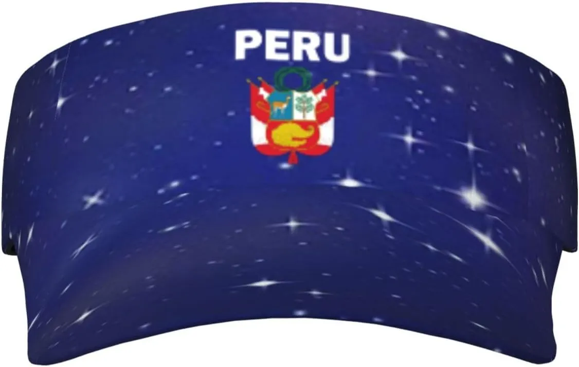 Peru Coat of Arms Flag Unisex Sun Visor Cap - Ultimate UV Protection for Stylish Outdoor Fun Black