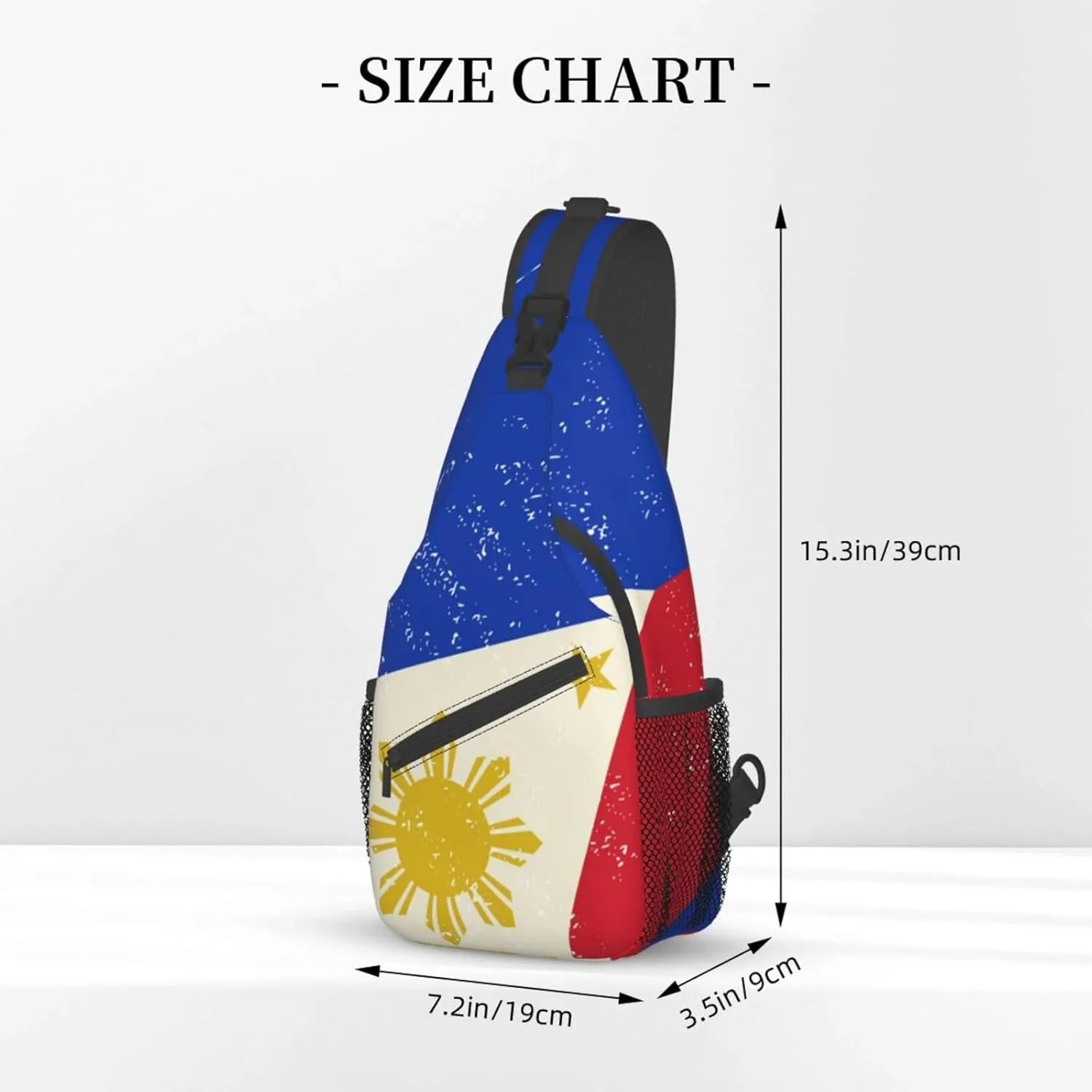Philippines Flag Crossbody Bag Philippines Shoulder Bag Backpack Filipinos Sling Bag Chest Casual Daypack for Outdoor