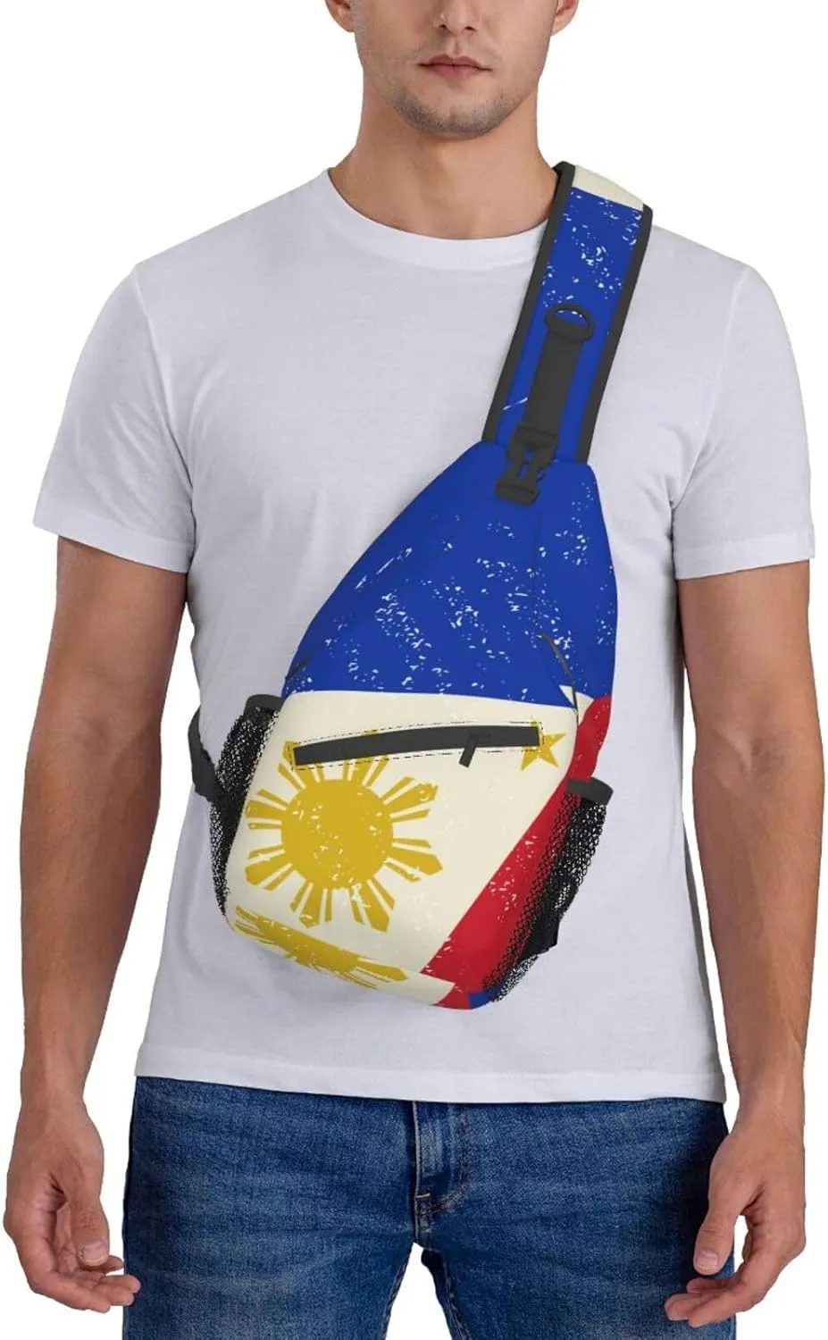 Philippines Flag Crossbody Bag Philippines Shoulder Bag Backpack Filipinos Sling Bag Chest Casual Daypack for Outdoor