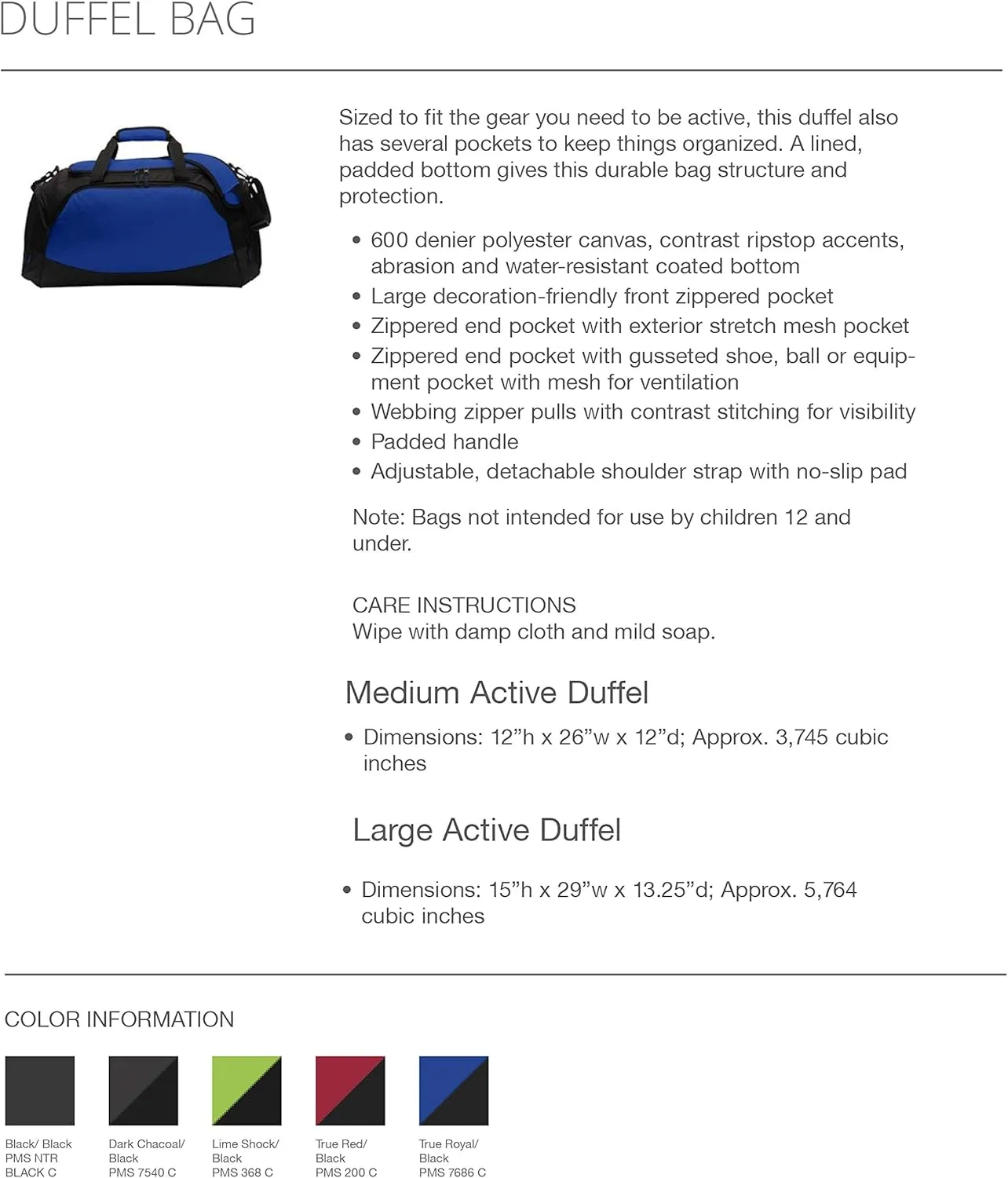 Pi Kappa Alpha Active Duffel - Pike Travel Bag (Large 15"H x 29"S x 13"D, Black)