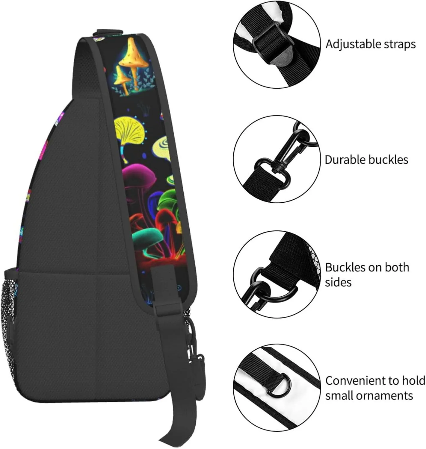 Pink Marble Sling Bag Unisex Crossbody Backpack Travel Hiking Casual Chest Bags Lightweight Fashion Chest Daypack