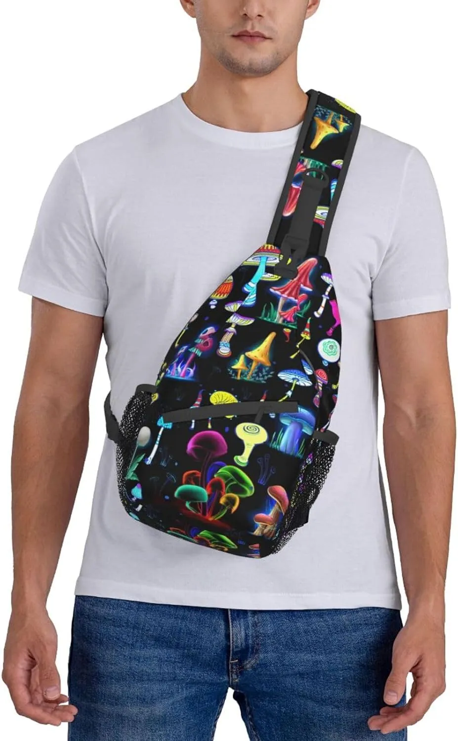 Pink Marble Sling Bag Unisex Crossbody Backpack Travel Hiking Casual Chest Bags Lightweight Fashion Chest Daypack