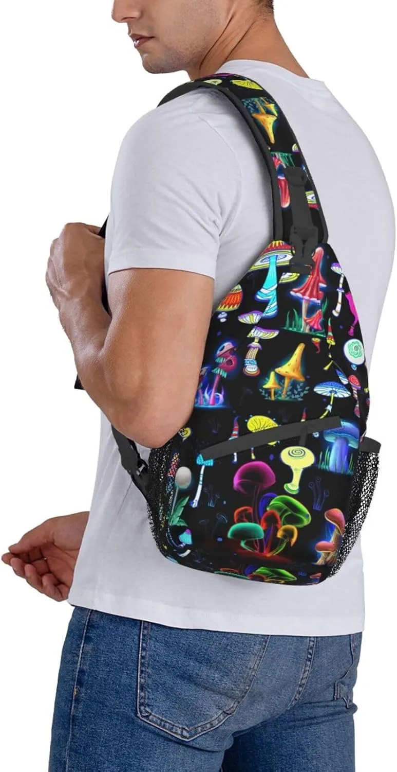 Pink Marble Sling Bag Unisex Crossbody Backpack Travel Hiking Casual Chest Bags Lightweight Fashion Chest Daypack
