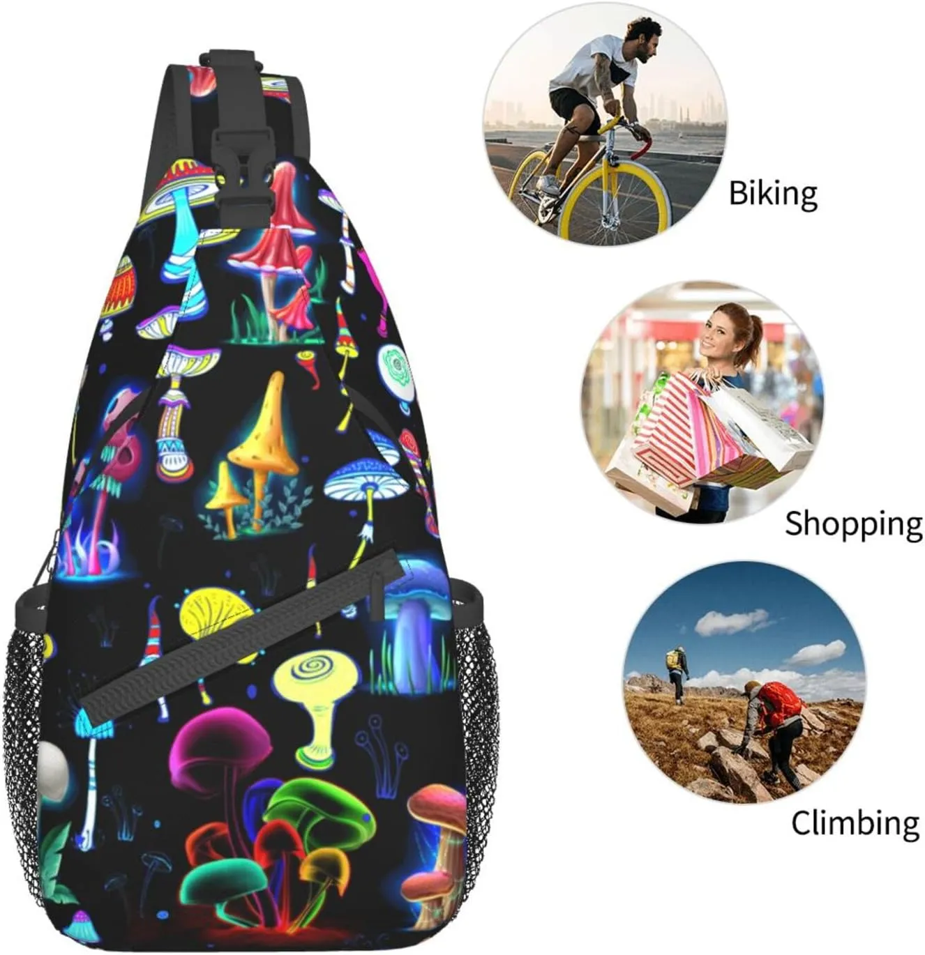 Pink Marble Sling Bag Unisex Crossbody Backpack Travel Hiking Casual Chest Bags Lightweight Fashion Chest Daypack
