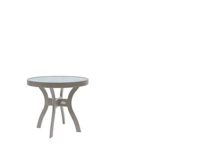 Pisa 20" Round Lounger Side Table w/Acrylic Top