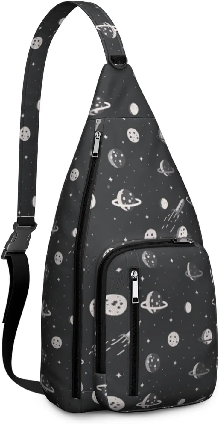 Planet Sketch Cool Crossbody Bag Daypack for Women Men Lightweight Waterproof Sling Bag Backpack Hiking Cycling