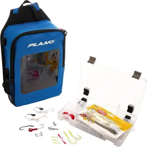 Plano Let’s Fish Sling Pack, Includes Catch More Fish Tackle Kit, Premium Tackle Fishing Sling Bag with Adjustable Shoulder Strap for Left or Right Carry
