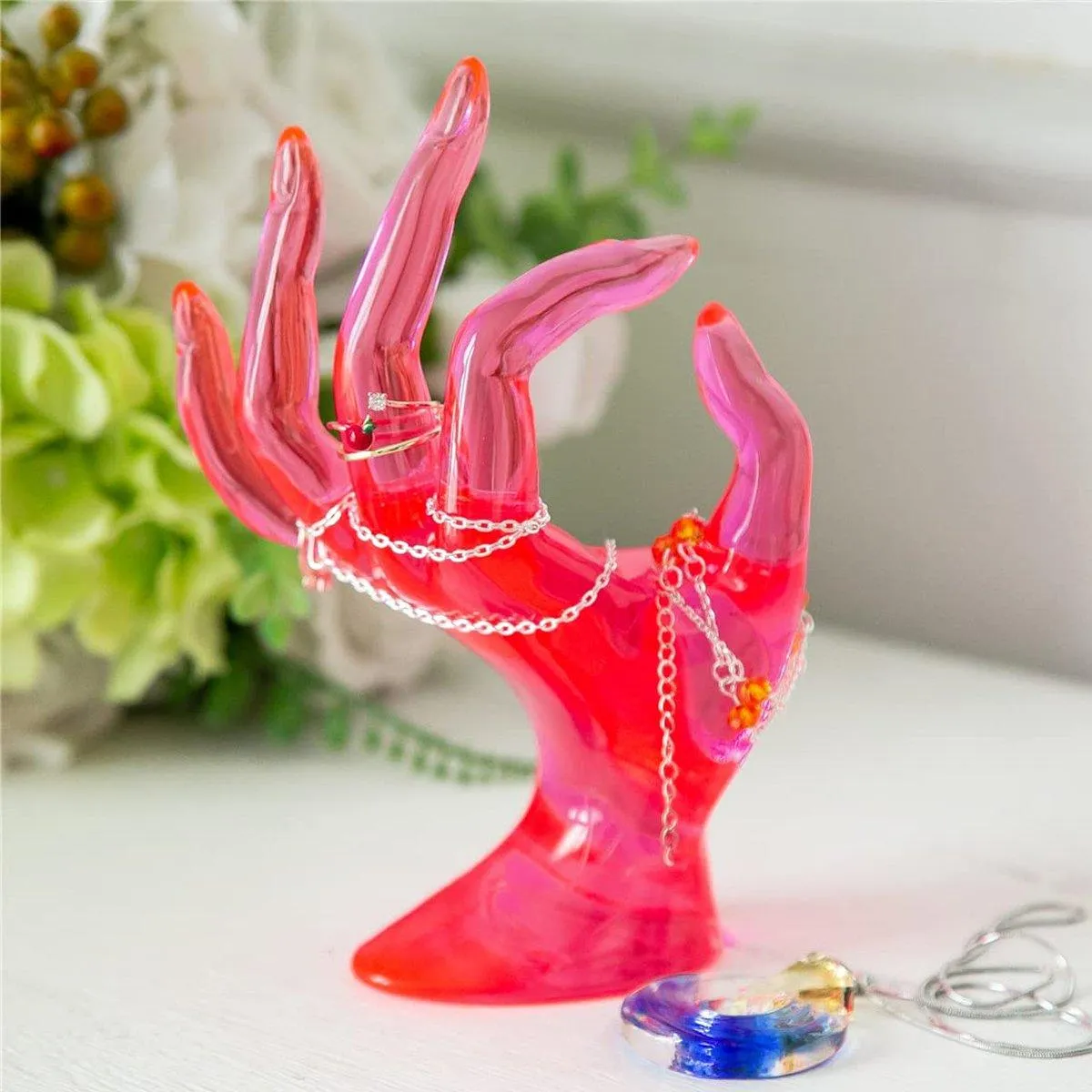 Plastic Ring Display Rack Jewelry Hand Mold Stand for Rings Accessories Display