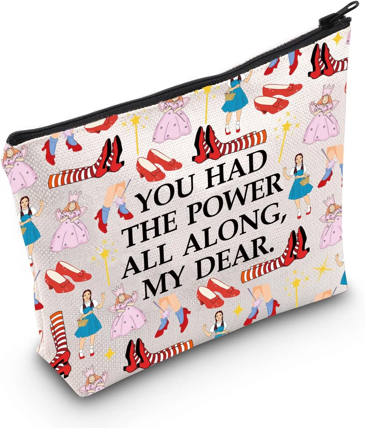 PLITI Wizard Movie Inspired Gift Ruby Red Slippers Gift You Had The Power All Along Makeup Bag For Fans (Power Along Bag)