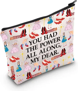 PLITI Wizard Movie Inspired Gift Ruby Red Slippers Gift You Had The Power All Along Makeup Bag For Fans (Power Along Bag)
