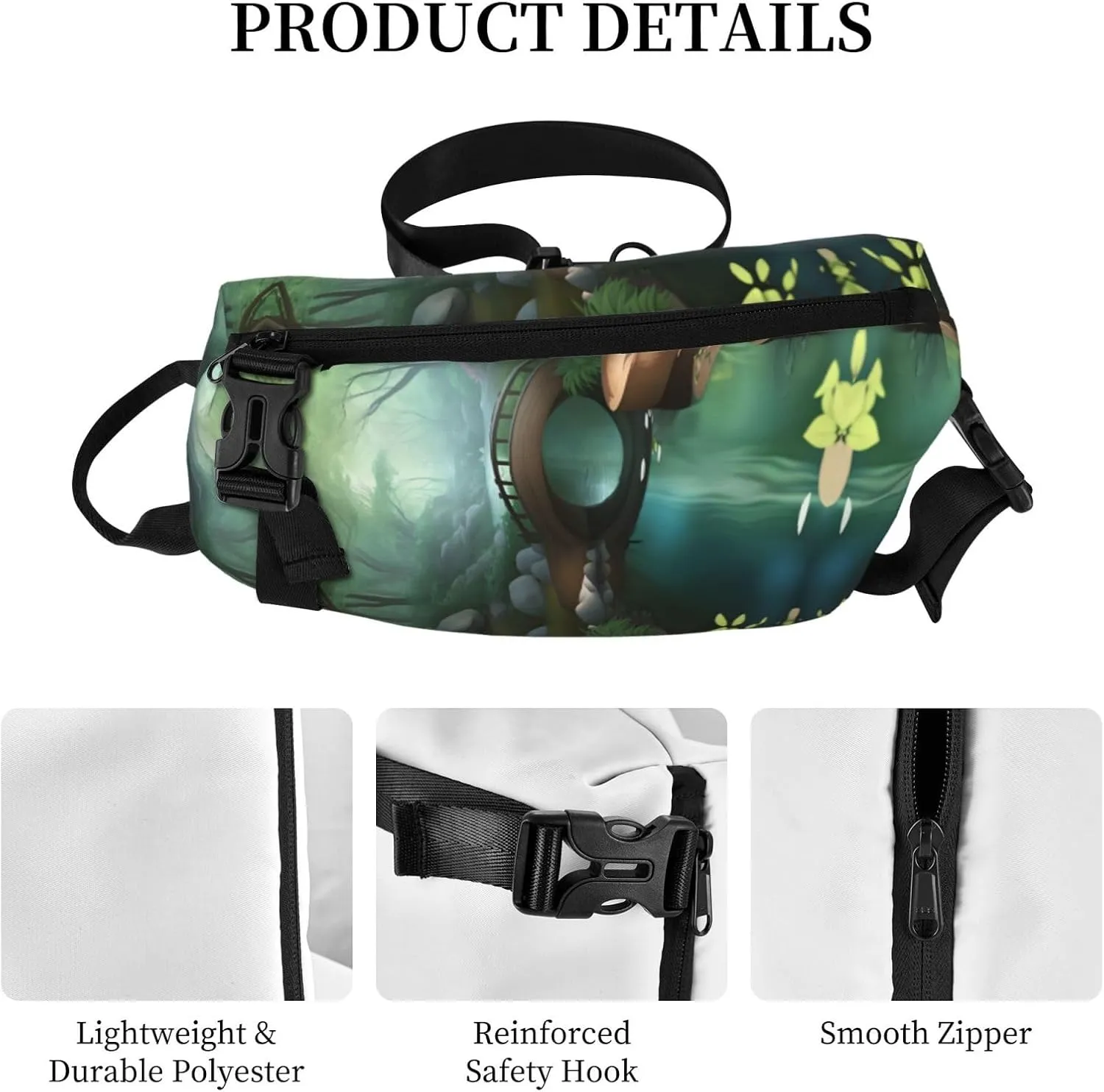 Polyester Fiber Waterproof Waist Bag -Backpack 4 Pocket Compartments Ideal for Outdoor Activities Little Bridge in the East