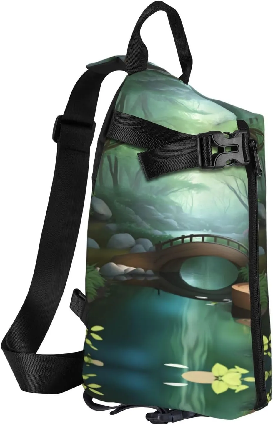 Polyester Fiber Waterproof Waist Bag -Backpack 4 Pocket Compartments Ideal for Outdoor Activities Little Bridge in the East