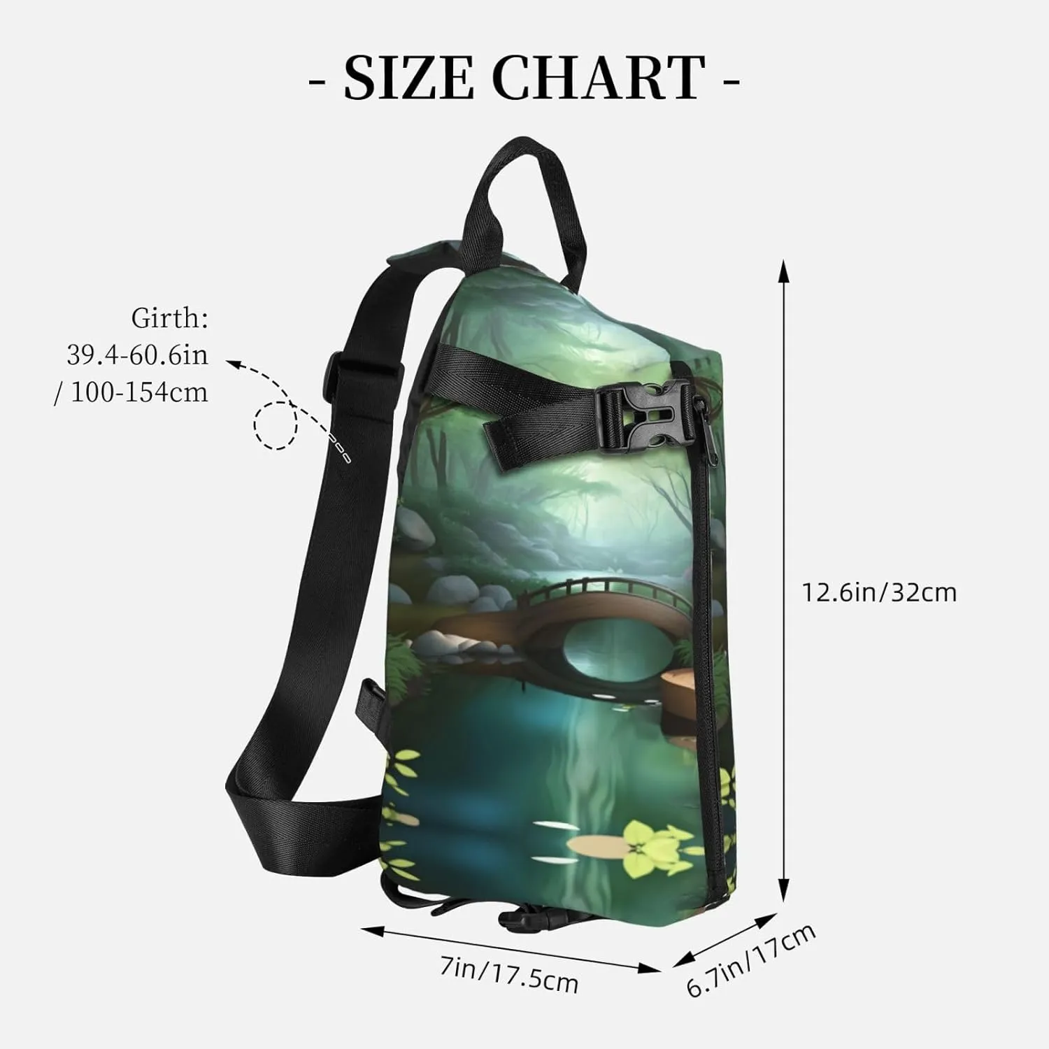 Polyester Fiber Waterproof Waist Bag -Backpack 4 Pocket Compartments Ideal for Outdoor Activities Little Bridge in the East