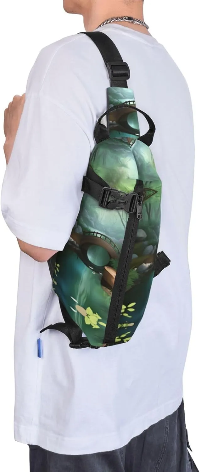 Polyester Fiber Waterproof Waist Bag -Backpack 4 Pocket Compartments Ideal for Outdoor Activities Little Bridge in the East