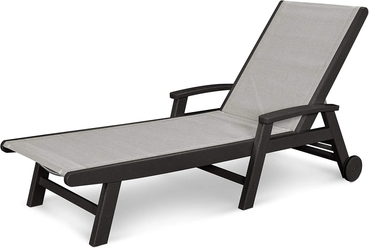 POLYWOOD® Coastal Chaise, Black/Metallic Sling