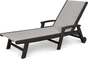 POLYWOOD® Coastal Chaise, Black/Metallic Sling