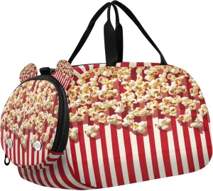 Popcorn Kids Overnight Sports Duffel Bags with Shoe Compartment & Wet Pocket Travel Sport Gym Bag for Girls Boys
