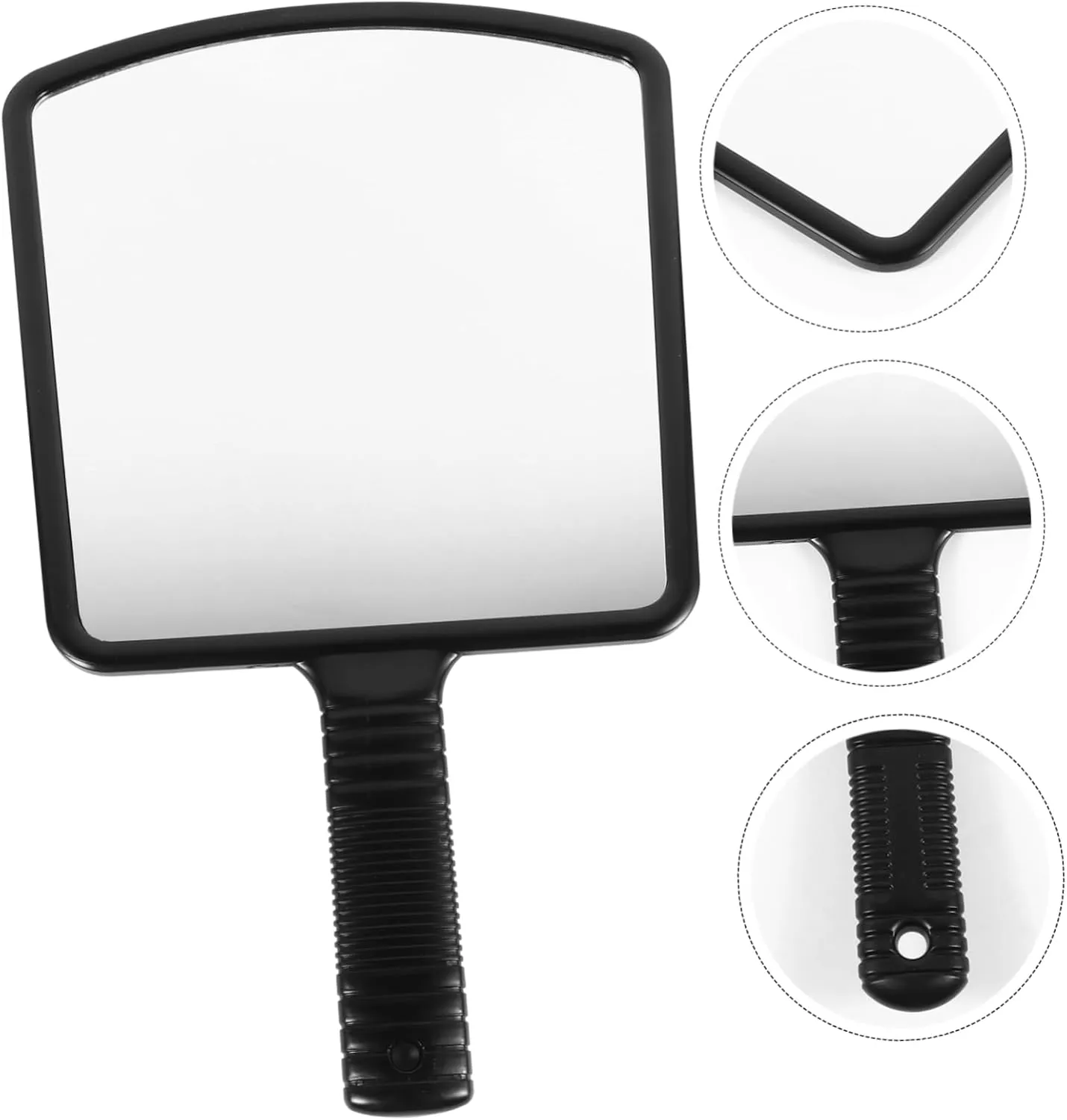 POPETPOP Square Handheld Makeup Mirror Ergonomic -Skid Handle for Barbers Makeup Artists Compact Design for Easy Use for Salon Routine