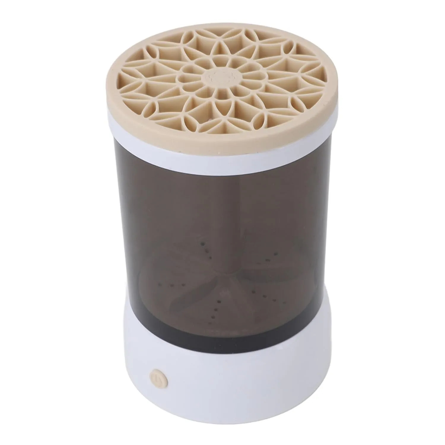 Portable Electric Makeup Brush Cleaner Machine, USB Powered Quick Dry Automatic Cosmetic Supplies Cleaner, Visible Process for All Size Makeup Brushes (Khaki)