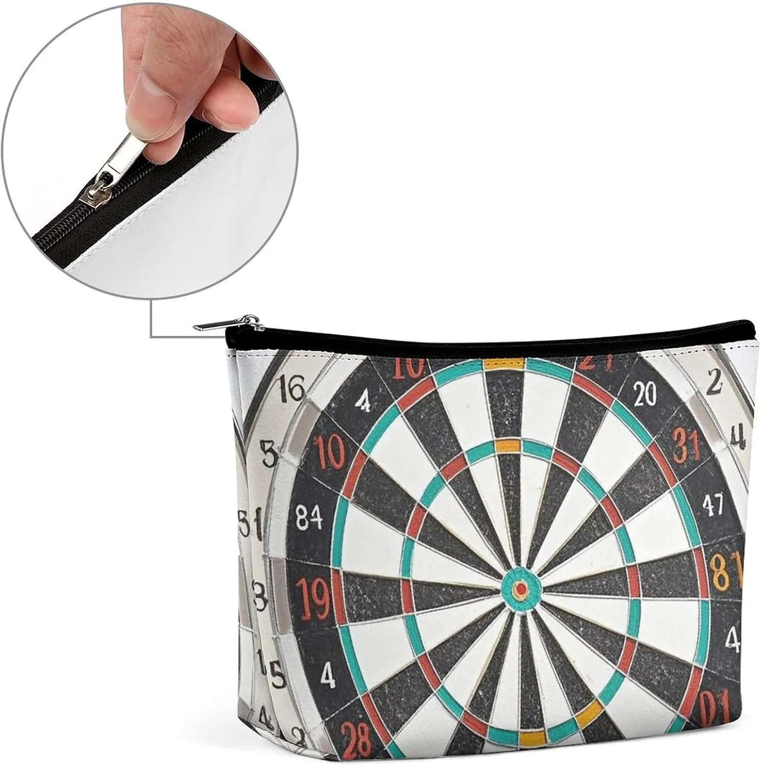 Portable Small Cosmetic Bag Cute Travel Makeup Bag Dart Board Waterproof Toiletry Bag for Women