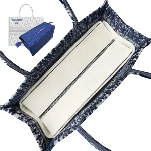 Premium Insert fits Book Tote Organizer Medium, Small Book Tote Organizer Insert Best Fit Detailed Size, Large Book Tote Bag Organizer Premium Felt Handmade (For Large Book Tote, Beige)