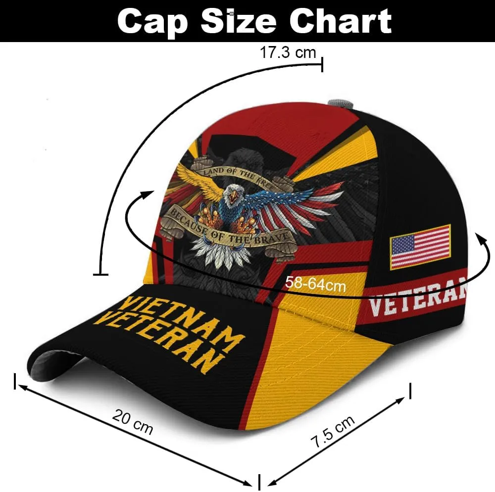 Premium Vietnam Veteran Hat, Veteran Hat for Men, Military Gift for Grandpa Dad Husband, Adjustable Strap Back