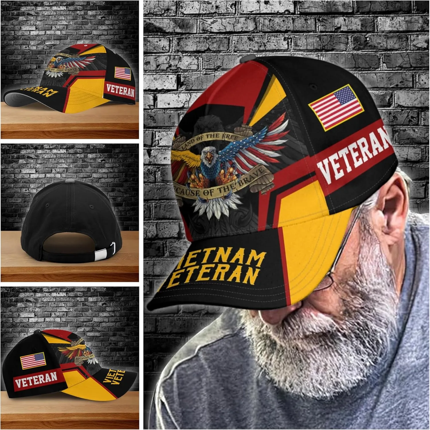 Premium Vietnam Veteran Hat, Veteran Hat for Men, Military Gift for Grandpa Dad Husband, Adjustable Strap Back