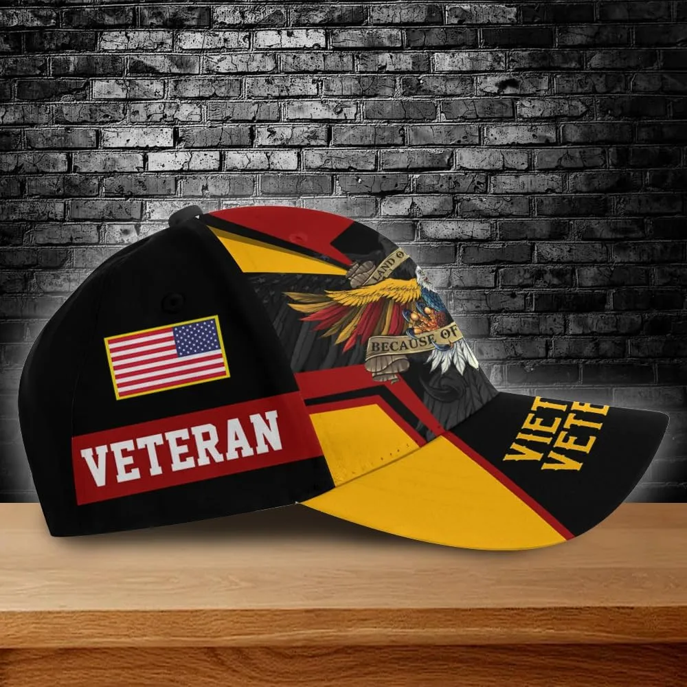Premium Vietnam Veteran Hat, Veteran Hat for Men, Military Gift for Grandpa Dad Husband, Adjustable Strap Back