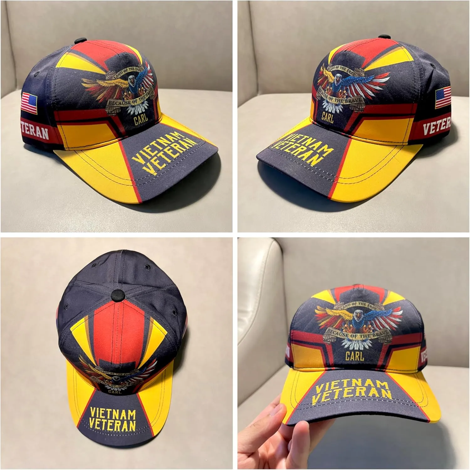 Premium Vietnam Veteran Hat, Veteran Hat for Men, Military Gift for Grandpa Dad Husband, Adjustable Strap Back