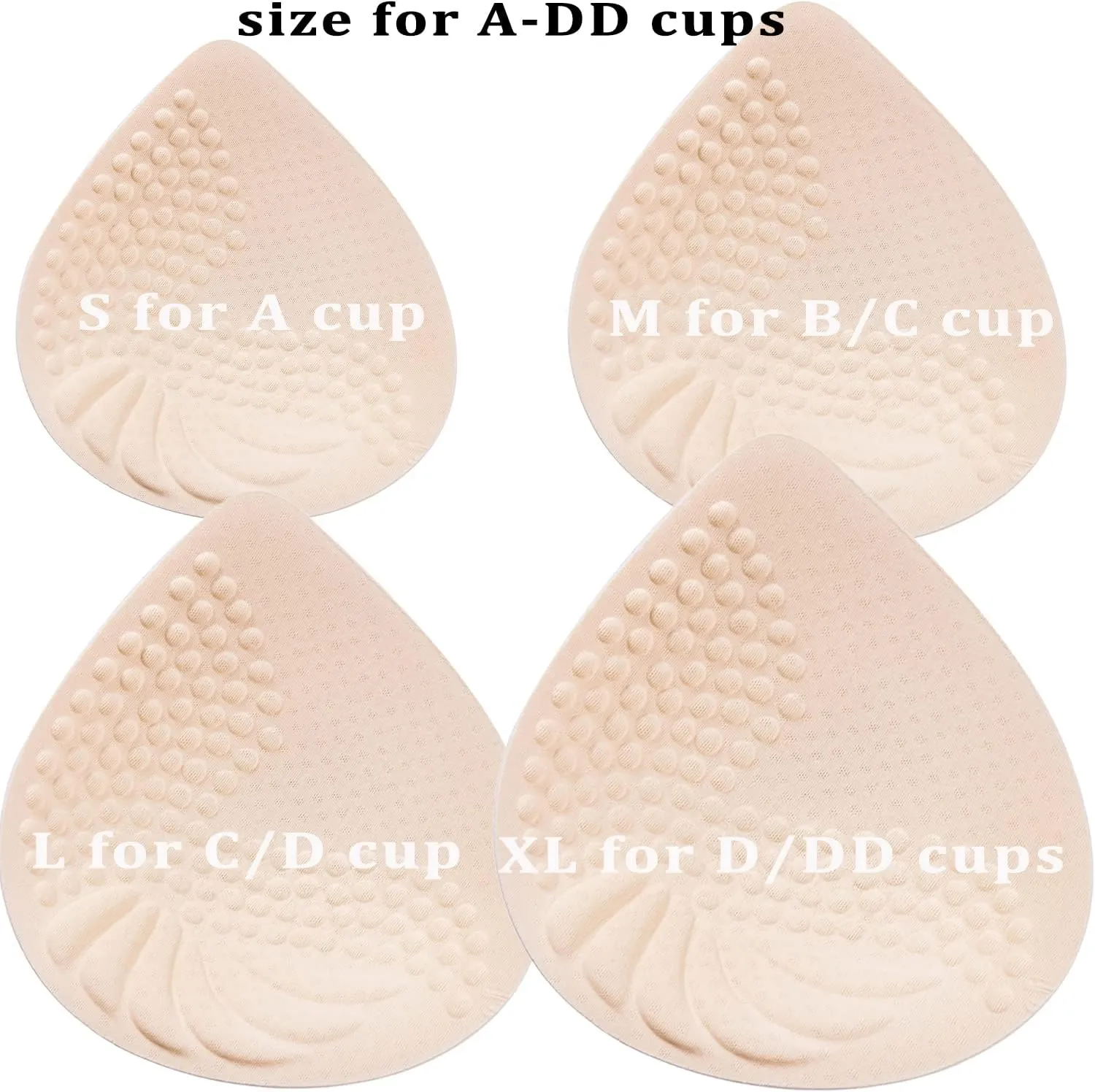 PRETTYWELL Bra Pads Inserts, 2 Pairs Latex Bras Inserts for Sports Bras, Bra Cups Inserts for Bikini Tops