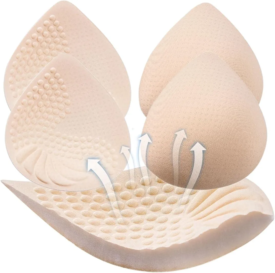 PRETTYWELL Bra Pads Inserts, 2 Pairs Latex Bras Inserts for Sports Bras, Bra Cups Inserts for Bikini Tops