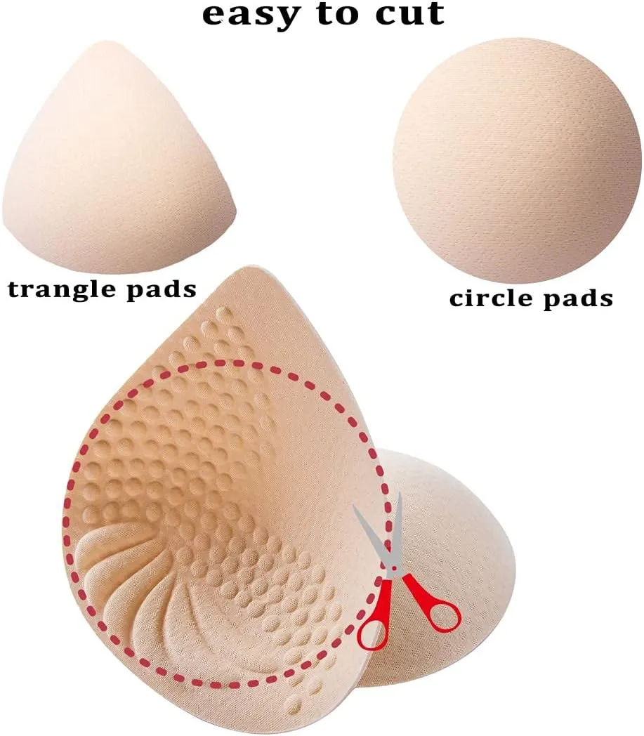 PRETTYWELL Bra Pads Inserts, 2 Pairs Latex Bras Inserts for Sports Bras, Bra Cups Inserts for Bikini Tops