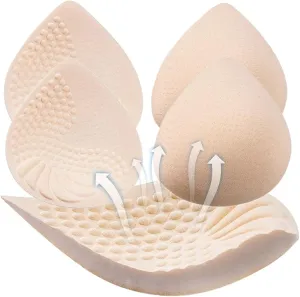 PRETTYWELL Bra Pads Inserts, 2 Pairs Latex Bras Inserts for Sports Bras, Bra Cups Inserts for Bikini Tops
