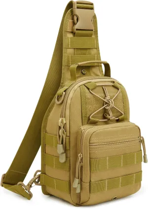Prospo Tactical Sling Bag Pack Military Molle EDC Single Strap Daypack Outdoor for Camping, Hiking, Trekking Black New