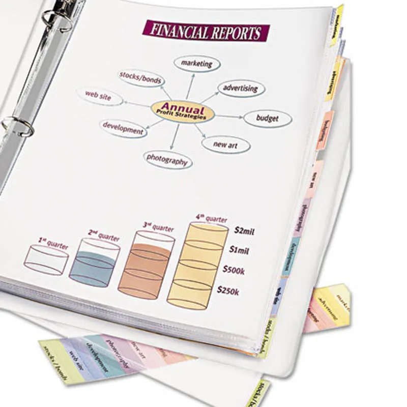 Protect 'n Tab Top-Load Sheet Protectors w/ Multicolor Tabs, 8-Tab, Letter (set of 8)