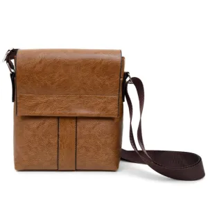 PU Leather Brown Small Crossbody Messenger Bag