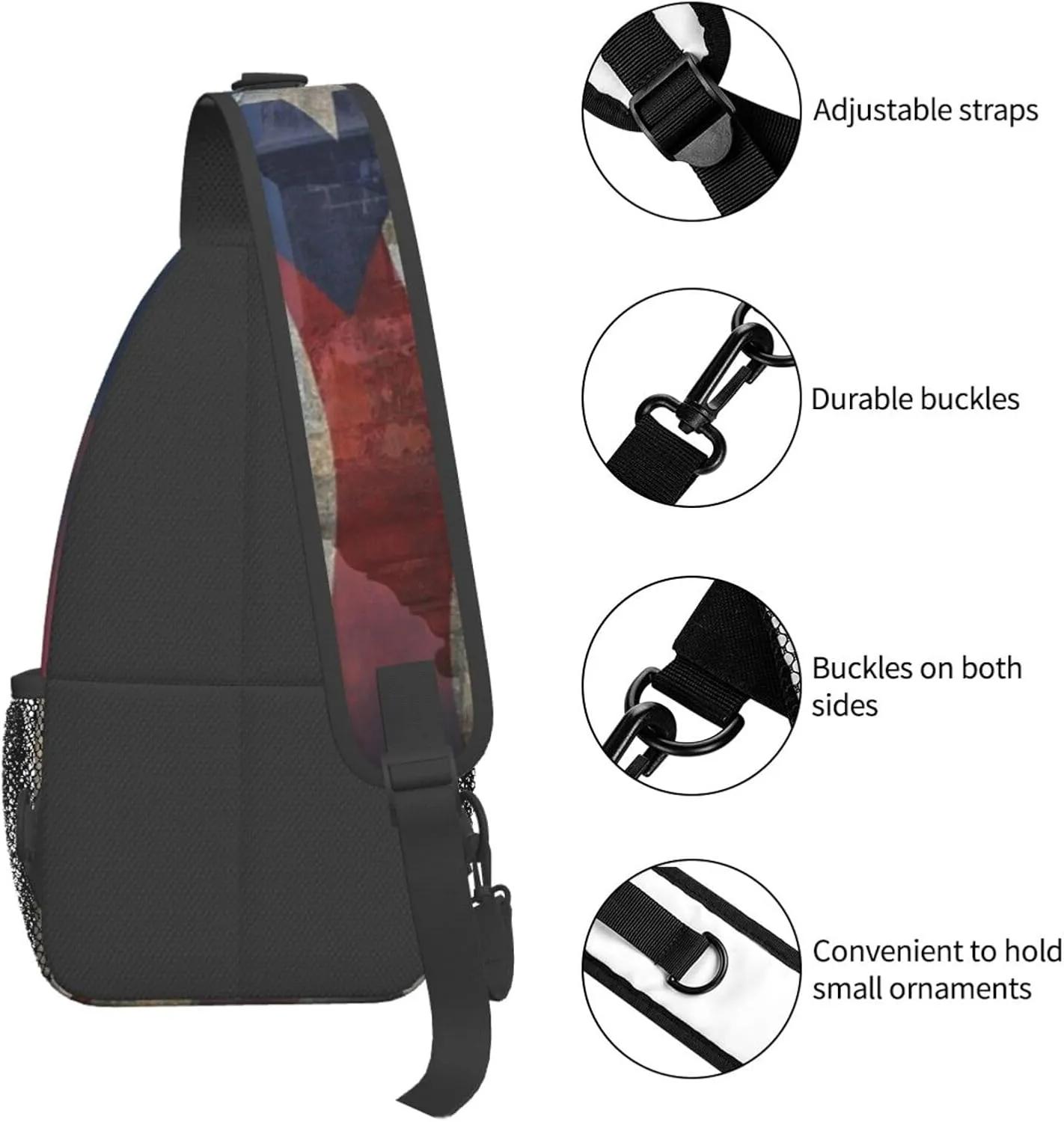 Puerto Rico Flag Crossbody Bag Puerto Rico Shoulder Bag Puerto Backpack Sling Bag Chest Casual Daypack