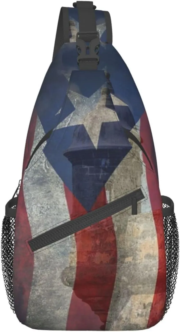 Puerto Rico Flag Crossbody Bag Puerto Rico Shoulder Bag Puerto Backpack Sling Bag Chest Casual Daypack