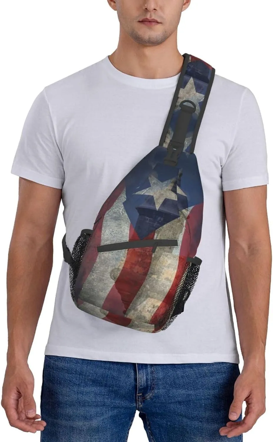 Puerto Rico Flag Crossbody Bag Puerto Rico Shoulder Bag Puerto Backpack Sling Bag Chest Casual Daypack
