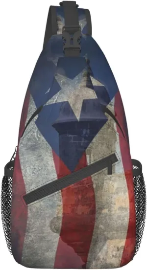 Puerto Rico Flag Crossbody Bag Puerto Rico Shoulder Bag Puerto Backpack Sling Bag Chest Casual Daypack