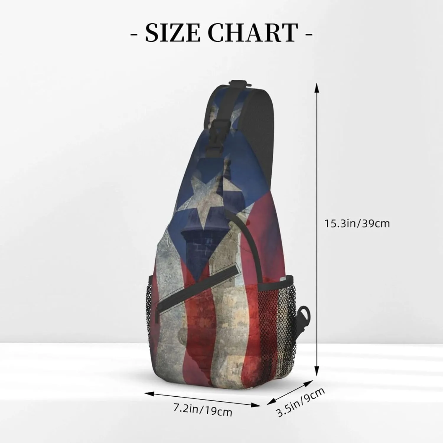 Puerto Rico Flag Crossbody Bag Puerto Rico Shoulder Bag Puerto Backpack Sling Bag Chest Casual Daypack