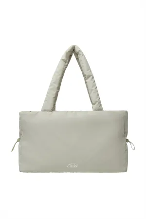 PUFFER STRING TOTE BAG-BEIGE