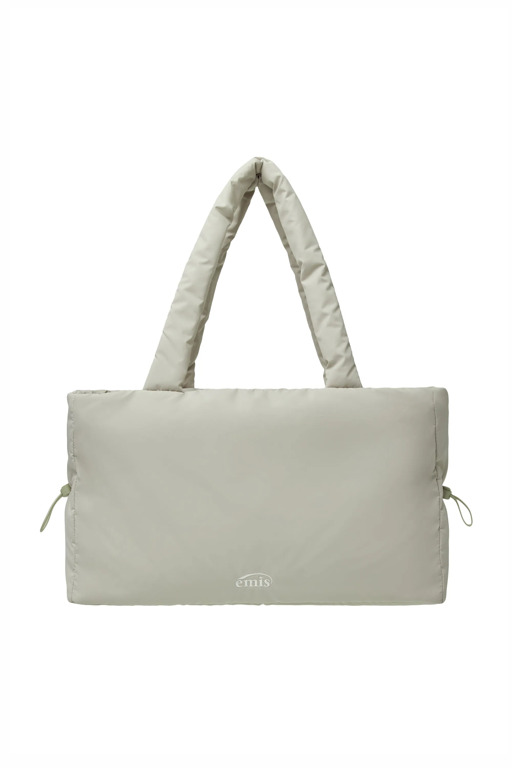 PUFFER STRING TOTE BAG-BEIGE