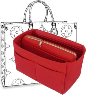 Purse Organizer Insert，Lady Purse Organizer，Handbag divider organize，Tote Purse Insert Bag Perfect for Handbagand More (Red, M)