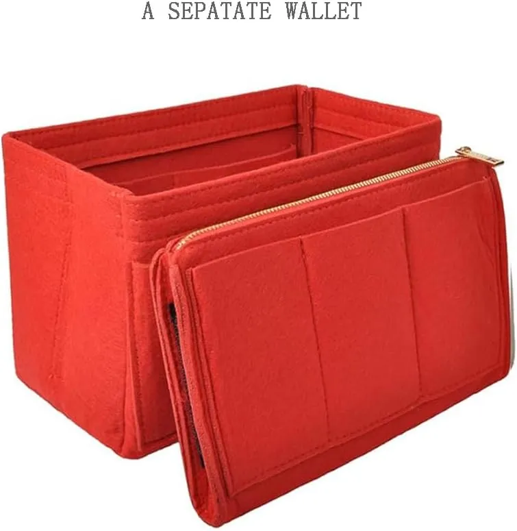 Purse Organizer Insert，Lady Purse Organizer，Handbag divider organize，Tote Purse Insert Bag Perfect for Handbagand More (Red, M)