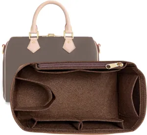 Purse Organizer Inserts for Speedy 30 Felt Purse Inserts HandBag and Tote bag Neverful Organizer Insert (Brown New,Large)