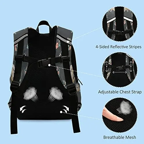 QUGRL Cute Koala Floral Kids Toddler Backpack with Leash Harness Flowers Kindergarten Child Schoolbag Preschool Nursery Baby Travel Bag for Boys Girls 3-8 Years