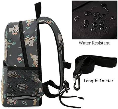 QUGRL Cute Koala Floral Kids Toddler Backpack with Leash Harness Flowers Kindergarten Child Schoolbag Preschool Nursery Baby Travel Bag for Boys Girls 3-8 Years